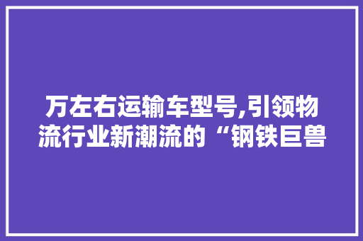 万左右运输车型号,引领物流行业新潮流的“钢铁巨兽”