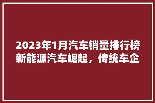2023年1月汽车销量排行榜新能源汽车崛起，传统车企面临挑战