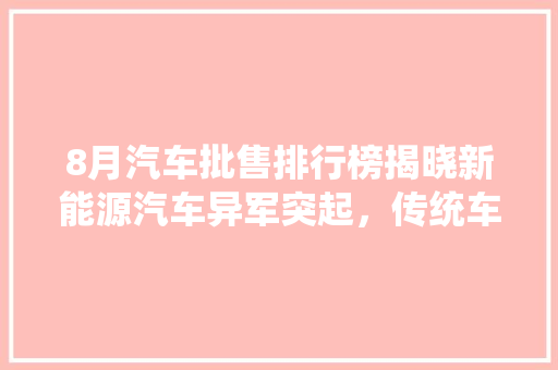 8月汽车批售排行榜揭晓新能源汽车异军突起，传统车企面临挑战