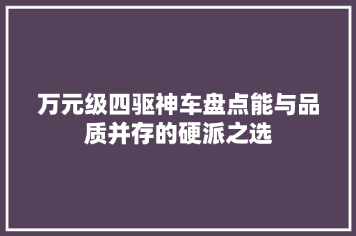万元级四驱神车盘点能与品质并存的硬派之选