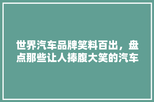 世界汽车品牌笑料百出，盘点那些让人捧腹大笑的汽车品牌排行榜