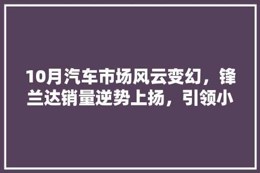 10月汽车市场风云变幻，锋兰达销量逆势上扬，引领小型SUV市场新潮流