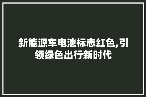 新能源车电池标志红色,引领绿色出行新时代