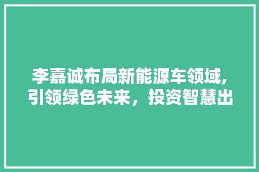 李嘉诚布局新能源车领域,引领绿色未来，投资智慧出行新时代