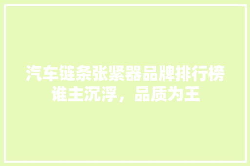 汽车链条张紧器品牌排行榜谁主沉浮，品质为王