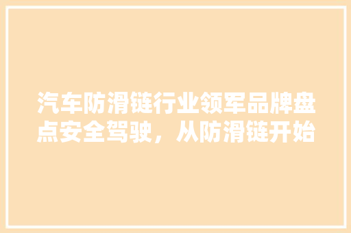 汽车防滑链行业领军品牌盘点安全驾驶，从防滑链开始