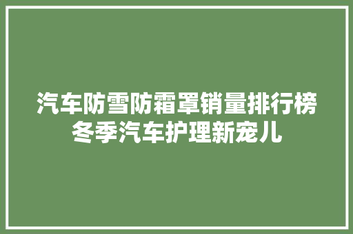 汽车防雪防霜罩销量排行榜冬季汽车护理新宠儿