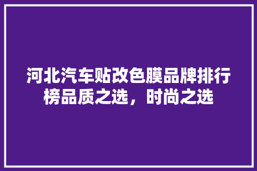 河北汽车贴改色膜品牌排行榜品质之选，时尚之选