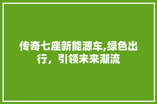 传奇七座新能源车,绿色出行，引领未来潮流