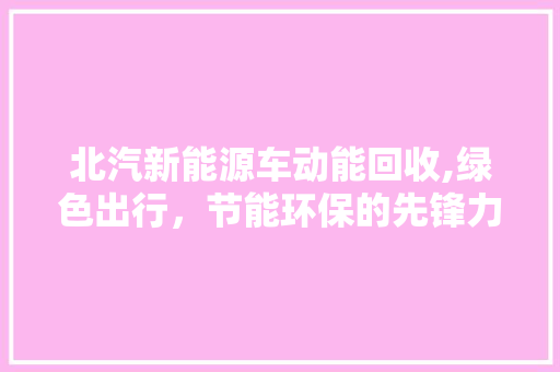 北汽新能源车动能回收,绿色出行，节能环保的先锋力量