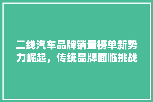 二线汽车品牌销量榜单新势力崛起，传统品牌面临挑战