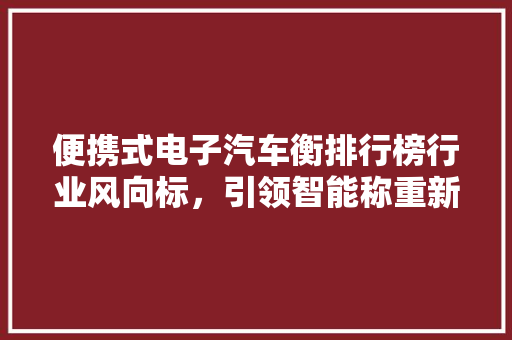 便携式电子汽车衡排行榜行业风向标，引领智能称重新潮流