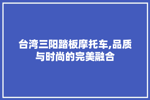 台湾三阳踏板摩托车,品质与时尚的完美融合