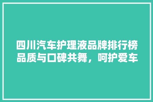 四川汽车护理液品牌排行榜品质与口碑共舞，呵护爱车首选