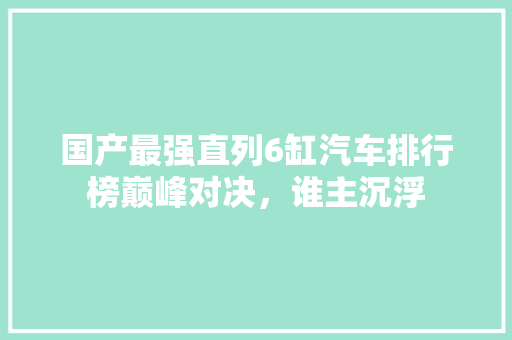 国产最强直列6缸汽车排行榜巅峰对决，谁主沉浮