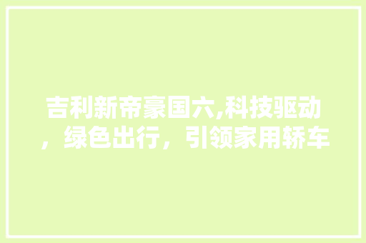 吉利新帝豪国六,科技驱动，绿色出行，引领家用轿车新潮流 自动驾驶