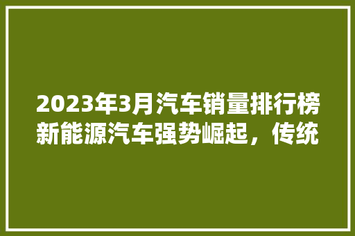 2023年3月汽车销量排行榜新能源汽车强势崛起，传统燃油车面临挑战