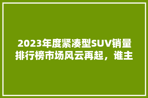 2023年度紧凑型SUV销量排行榜市场风云再起，谁主沉浮