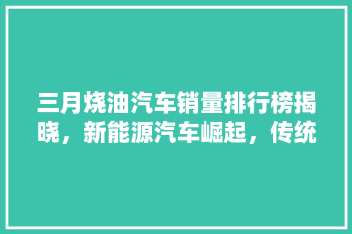 三月烧油汽车销量排行榜揭晓，新能源汽车崛起，传统燃油车市场面临挑战