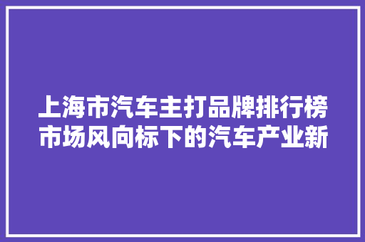 上海市汽车主打品牌排行榜市场风向标下的汽车产业新格局 汽车展览