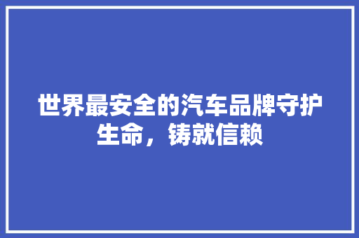 世界最安全的汽车品牌守护生命，铸就信赖