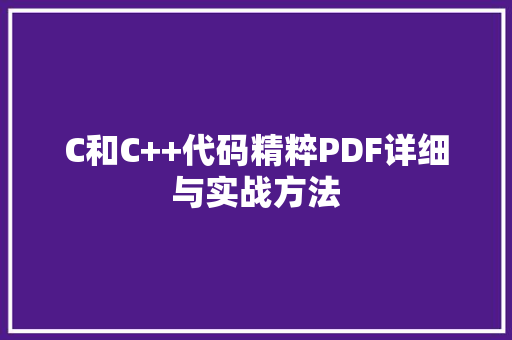 C和C++代码精粹PDF详细与实战方法