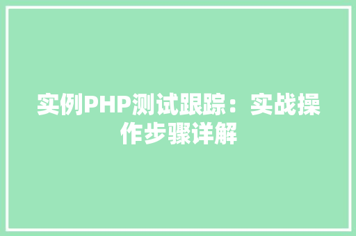 实例PHP测试跟踪：实战操作步骤详解