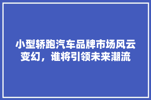 小型轿跑汽车品牌市场风云变幻，谁将引领未来潮流