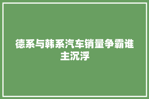 德系与韩系汽车销量争霸谁主沉浮 车载导航