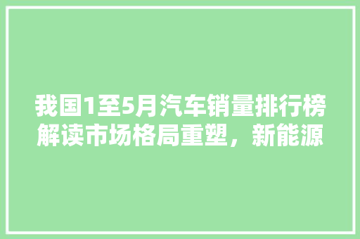 我国1至5月汽车销量排行榜解读市场格局重塑，新能源汽车崛起