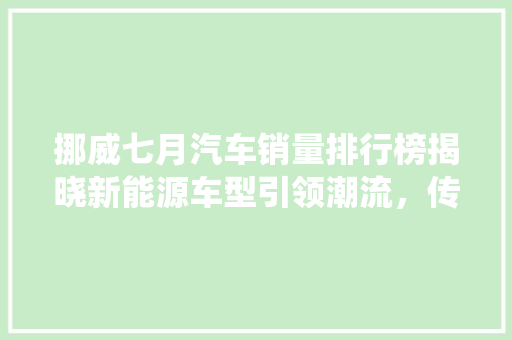 挪威七月汽车销量排行榜揭晓新能源车型引领潮流，传统品牌转型加速 车型评测