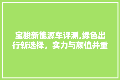 宝骏新能源车评测,绿色出行新选择，实力与颜值并重