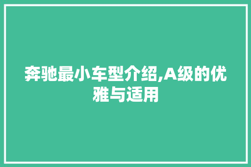 奔驰最小车型介绍,A级的优雅与适用