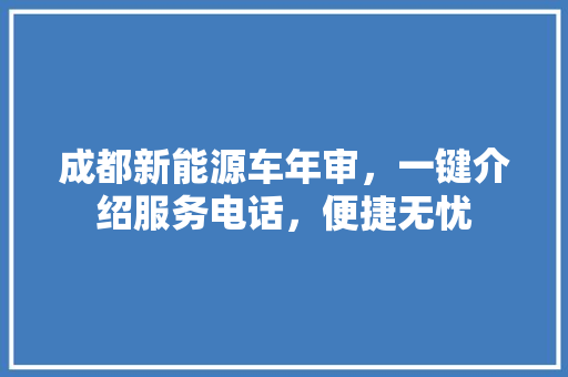成都新能源车年审，一键介绍服务电话，便捷无忧