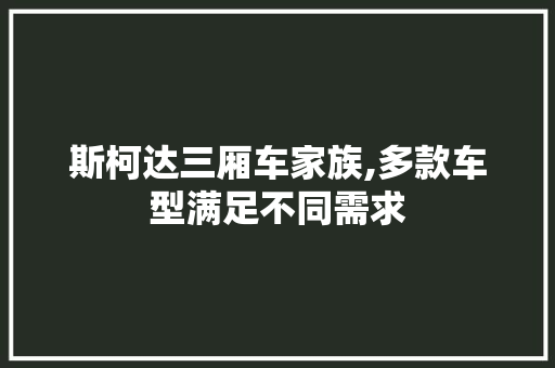 斯柯达三厢车家族,多款车型满足不同需求