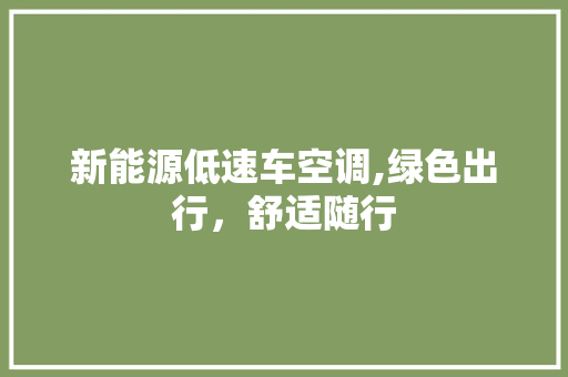 新能源低速车空调,绿色出行，舒适随行
