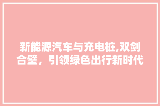 新能源汽车与充电桩,双剑合璧，引领绿色出行新时代