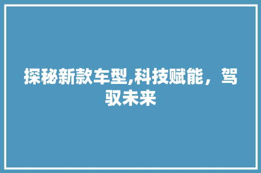 探秘新款车型,科技赋能，驾驭未来 车载导航