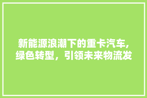 新能源浪潮下的重卡汽车,绿色转型，引领未来物流发展 汽车配件