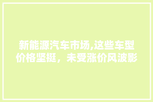 新能源汽车市场,这些车型价格坚挺，未受涨价风波影响