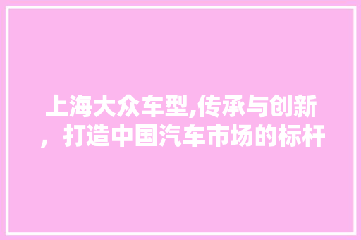 上海大众车型,传承与创新，打造中国汽车市场的标杆
