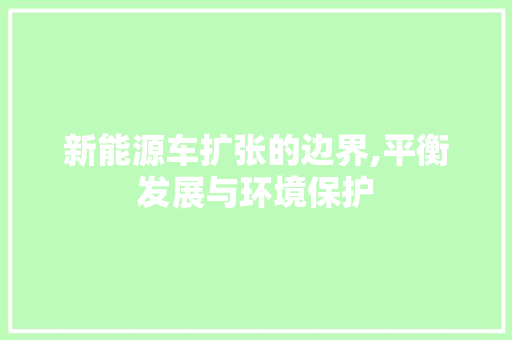 新能源车扩张的边界,平衡发展与环境保护 自动驾驶