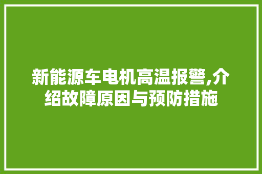 新能源车电机高温报警,介绍故障原因与预防措施 车型评测