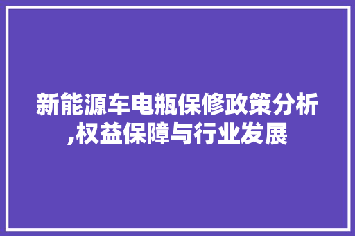 新能源车电瓶保修政策分析,权益保障与行业发展