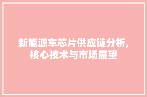 新能源车芯片供应链分析,核心技术与市场展望