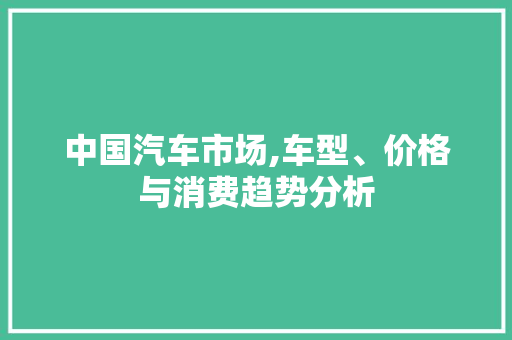 中国汽车市场,车型、价格与消费趋势分析
