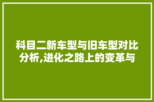 科目二新车型与旧车型对比分析,进化之路上的变革与创新 汽车轮胎