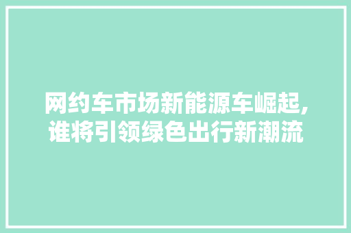 网约车市场新能源车崛起,谁将引领绿色出行新潮流 汽车轮胎