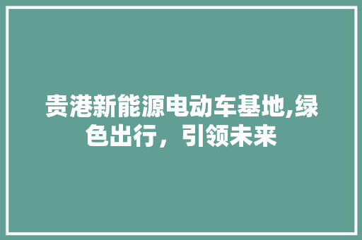 贵港新能源电动车基地,绿色出行，引领未来