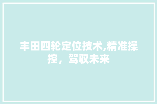 丰田四轮定位技术,精准操控，驾驭未来